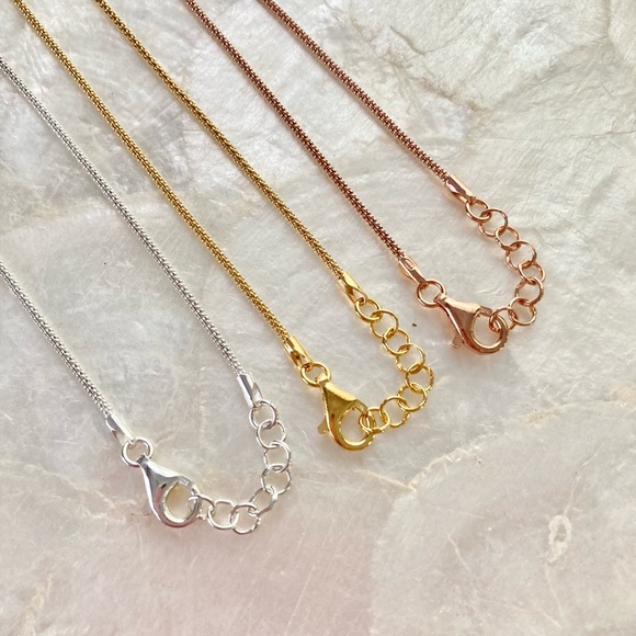 My Beloved Heart Pendant Necklace on Popcorn Chain - Silver Yellow or Rose Gold - Picture 6 of 6